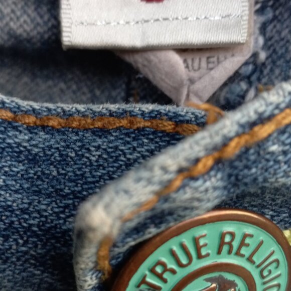 True Religion Jeans Mens 34" x 30" Destroyed Rt. Knee - Picture 6 of 13